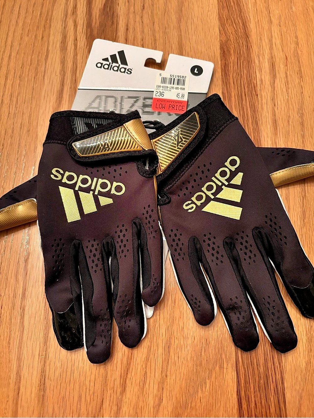adidas Terrex Fieldplayer Gloves Black & Gold Size Large